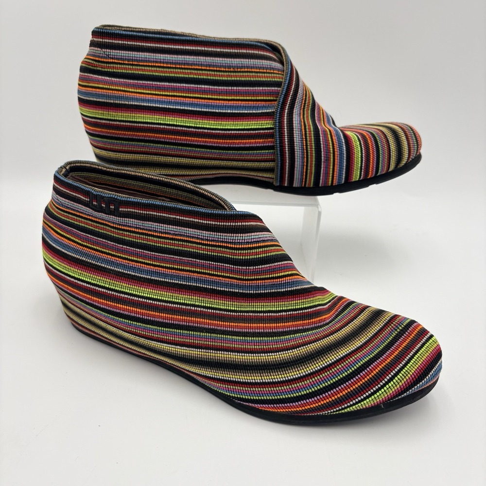 United Nude Striped Stretch Wedge Ankle Boots Women's EU 40 US 9